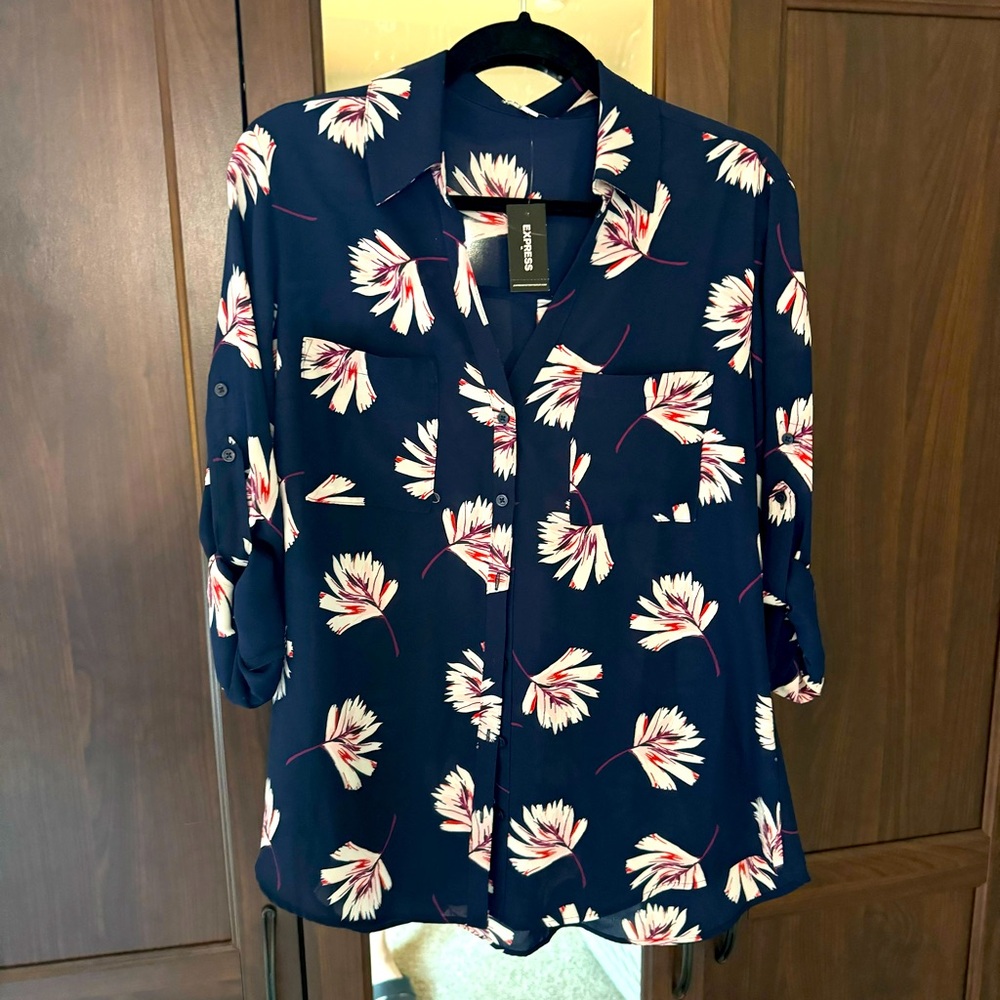 Express Collared Button Up Blouse